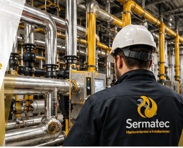 Técnico de Sermatec trabajando en una instalación industrial