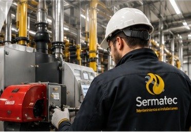 Técnico de Sermatec en una instalación industrial